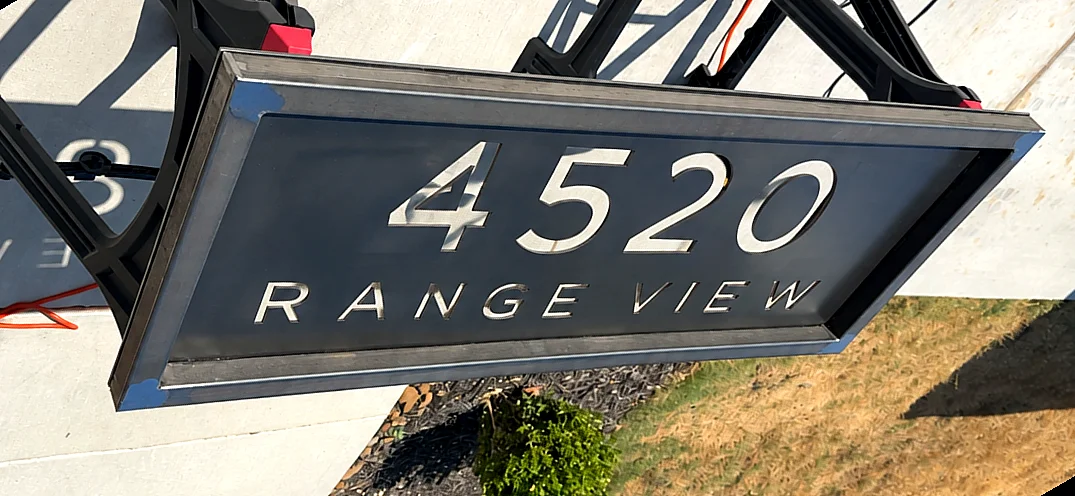 Address sign built by JT Custom Fab