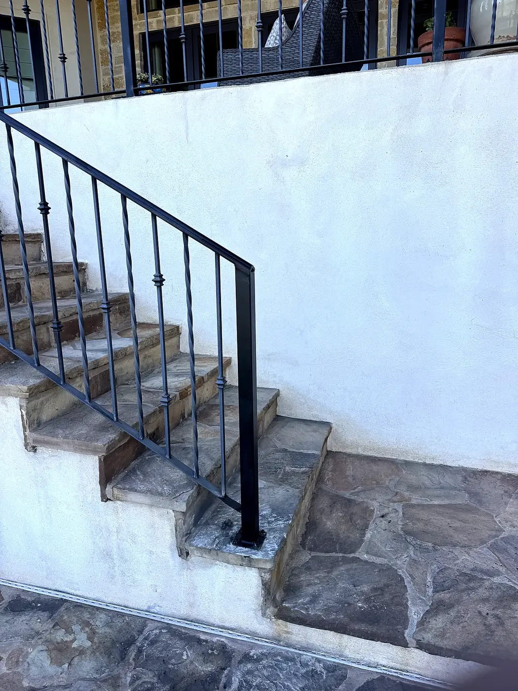 Stair railing built by JT Custom Fab
